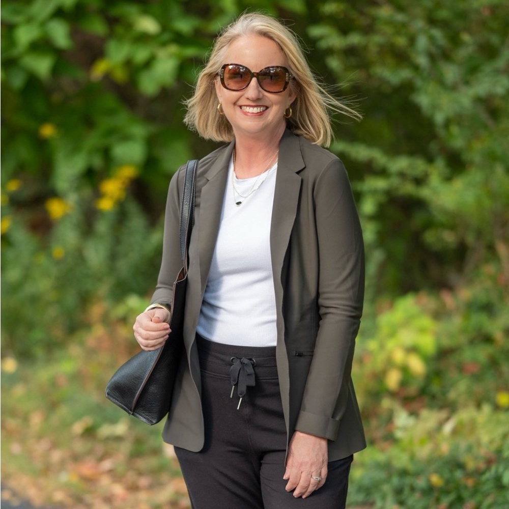 Athleta Cosmic Green Stretch Blazer